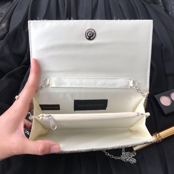 Jessica McClintock Clutch Silver Metallic - Picture 5 of 8